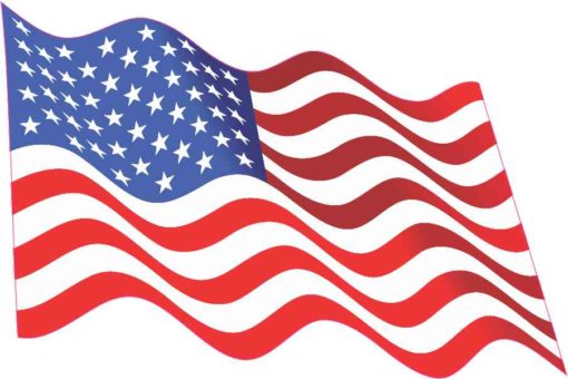 Waving American Flag Sticker
