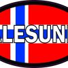 Oval Norwegian Flag Alesund Sticker
