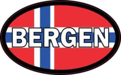 Oval Norwegian Flag Bergen Sticker
