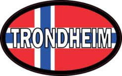 Oval Norwegian Flag Trondheim Sticker