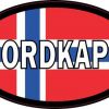 Oval Norwegian Flag Nordkapp Sticker
