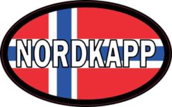 Oval Norwegian Flag Nordkapp Sticker