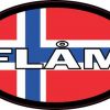 Oval Norwegian Flag Flåm Sticker