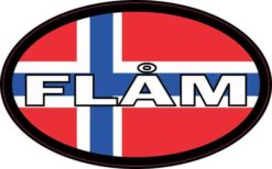 Oval Norwegian Flag Flåm Sticker
