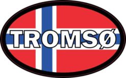 Oval Norwegian Flag Tromsø Sticker