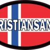 Oval Norwegian Flag Kristiansand Sticker