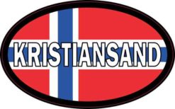 Oval Norwegian Flag Kristiansand Sticker