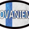 Oval Finnish Flag Rovaniemi Sticker