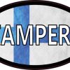 Oval Finnish Flag Tampere Sticker