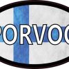 Oval Finnish Flag Porvoo Sticker