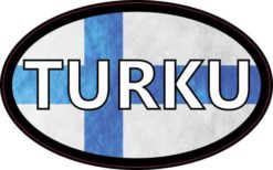 Oval Finnish Flag Turku Sticker