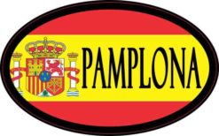 Oval Spanish Flag Pamplona Sticker