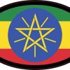 Oval Ethiopian Flag Sticker