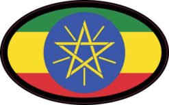 Oval Ethiopian Flag Sticker