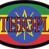 Flag Oval Ethiopia Sticker