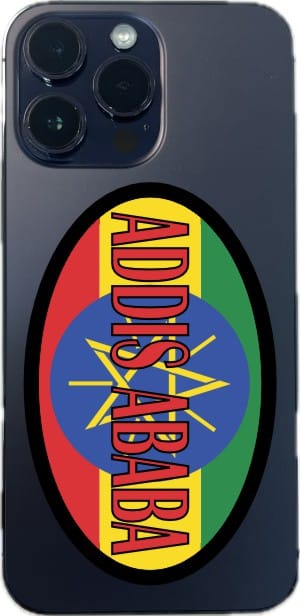 4in x 2.5in Oval Ethiopian Flag Addis Ababa Sticker - Image 4