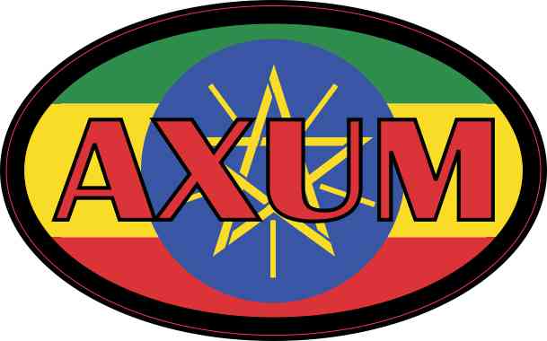 Oval Ethiopian Flag Axum Sticker