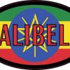 Oval Ethiopian Flag Lalibela Sticker