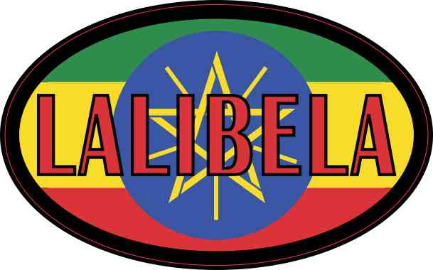 Oval Ethiopian Flag Lalibela Sticker