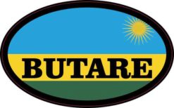 Oval Rwandan Flag Butare Sticker