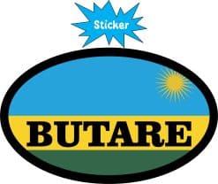 Alternative view of 4in x 2.5in Oval Rwandan Flag Butare Sticker