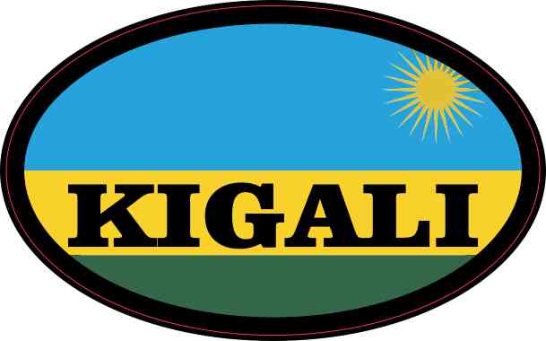 Oval Rwandan Flag Kigali Sticker
