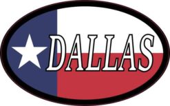 Oval Texan Flag Dallas Sticker
