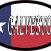 Oval Texan Flag Galveston Sticker