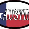 Oval Texan Flag Austin Sticker
