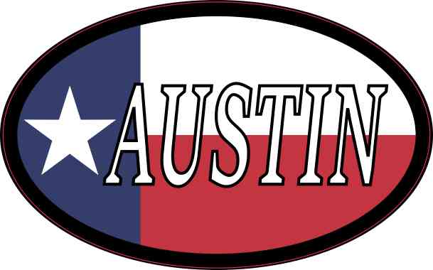 Oval Texan Flag Austin Sticker