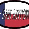 Oval Texan Flag San Antonio Sticker