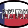 Oval Texan Flag Fort Worth Sticker