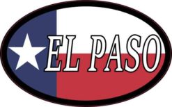 Oval Texan Flag El Paso Sticker