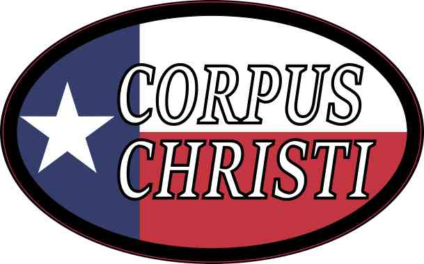 Oval Texan Flag Corpus Christi Sticker