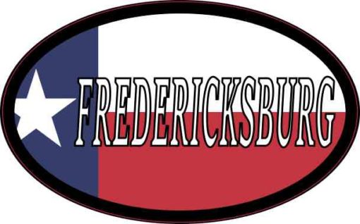 Oval Texan Flag Fredericksburg Sticker