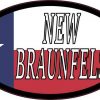 Oval Texan Flag New Braunfels Sticker