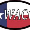 Oval Texan Flag Waco Sticker