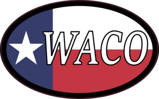 Oval Texan Flag Waco Sticker
