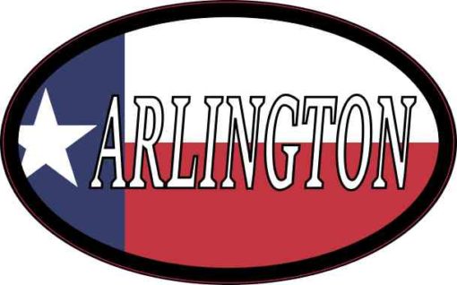 Oval Texan Flag Arlington Sticker