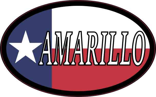 Oval Texan Flag Amarillo Sticker