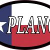 Oval Texan Flag Plano Sticker