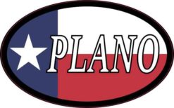 Oval Texan Flag Plano Sticker