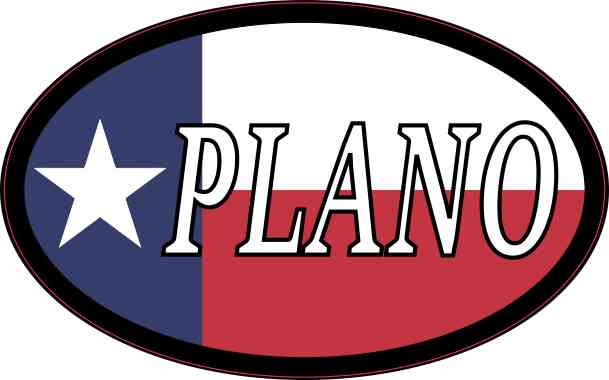 Oval Texan Flag Plano Sticker