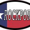 Oval Texan Flag Rockport Sticker