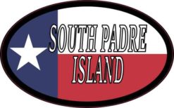 Oval Texan Flag South Padre Island Sticker