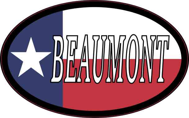 Oval Texan Flag Beaumont Sticker