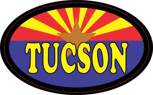 Oval Arizonan Flag Tucson Sticker