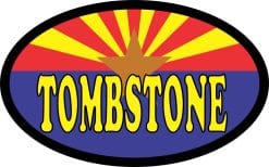 4in x 2.5in Oval Arizonan Flag Tombstone Sticker