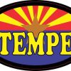 Oval Arizonan Flag Tempe Sticker