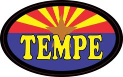 Oval Arizonan Flag Tempe Sticker
